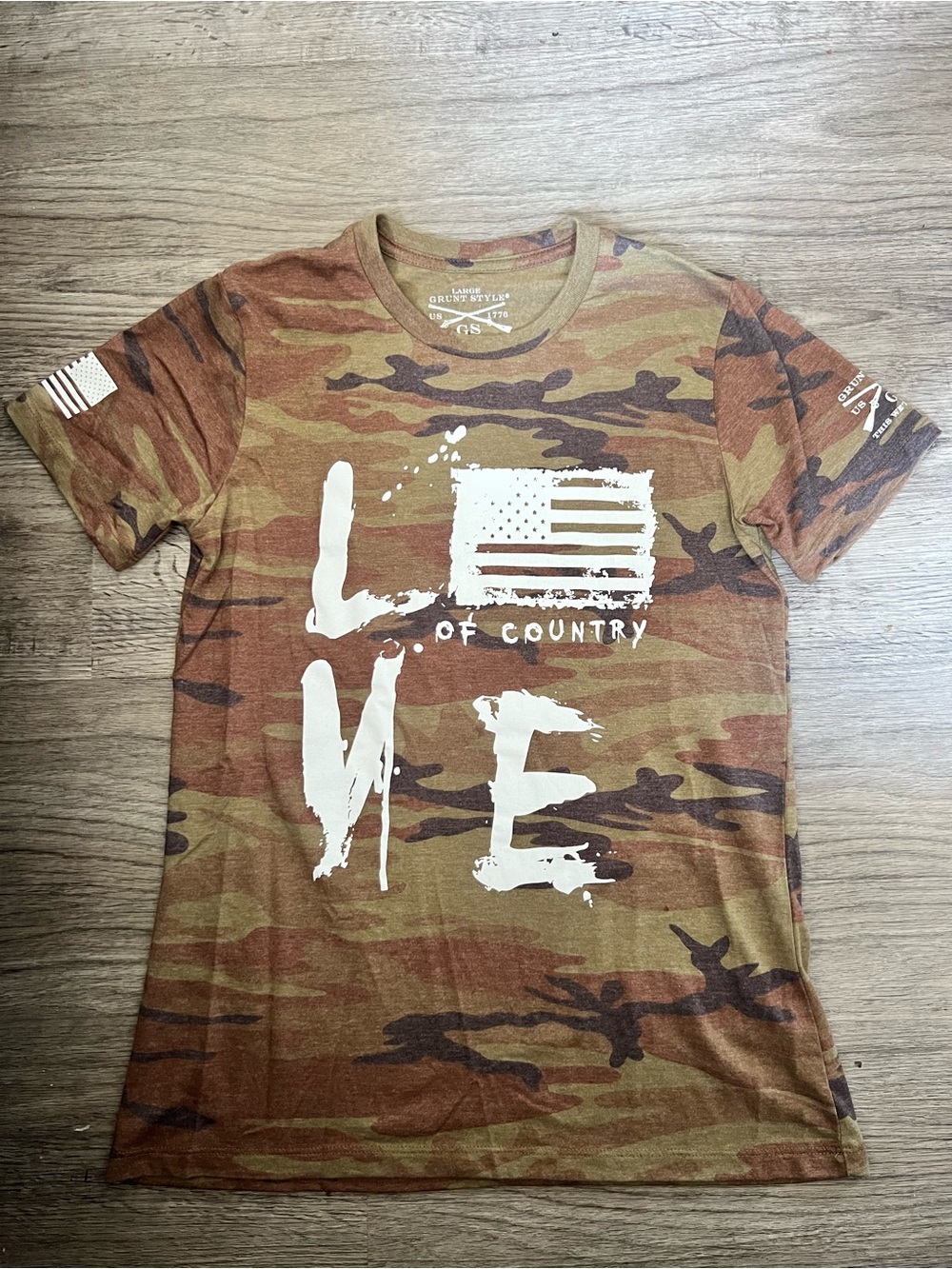 Grunt Style Love of Country Camo Graphic Tee